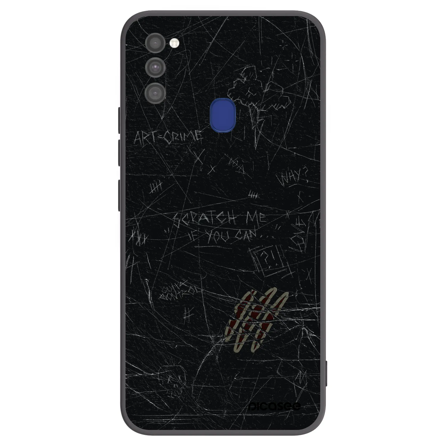 Picasee Μαύρη θήκη σιλικόνης για Samsung Galaxy M21 M215F - SCRATCH