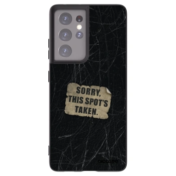 Picasee Μαύρη θήκη σιλικόνης για Samsung Galaxy S21 Ultra 5G G998B - SORRY