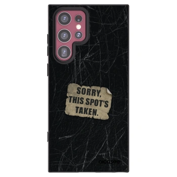 Picasee Μαύρη θήκη σιλικόνης για Samsung Galaxy S22 Ultra 5G - SORRY