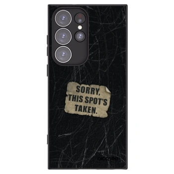 Picasee Μαύρη θήκη σιλικόνης για Samsung Galaxy S23 Ultra 5G - SORRY