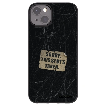 Picasee Μαύρη θήκη σιλικόνης για Apple iPhone 15 Plus - SORRY