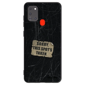Picasee Μαύρη θήκη σιλικόνης για Samsung Galaxy A21s - SORRY