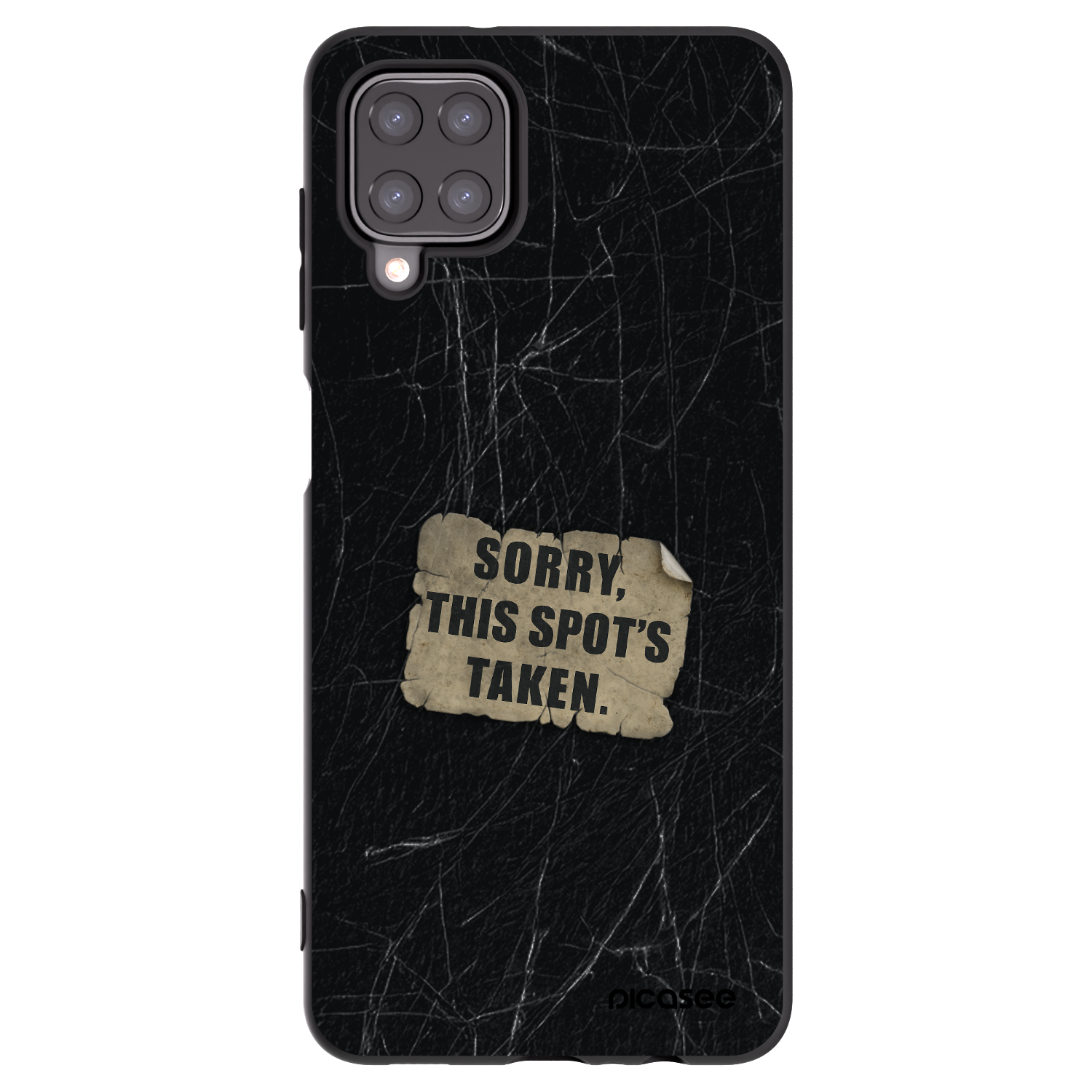 Picasee Μαύρη θήκη σιλικόνης για Samsung Galaxy A12 A125F - SORRY