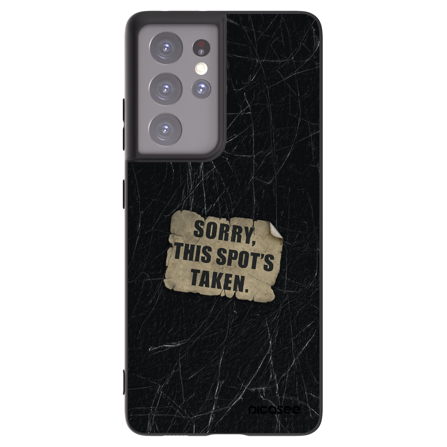 Picasee Μαύρη θήκη σιλικόνης για Samsung Galaxy S21 Ultra 5G G998B - SORRY