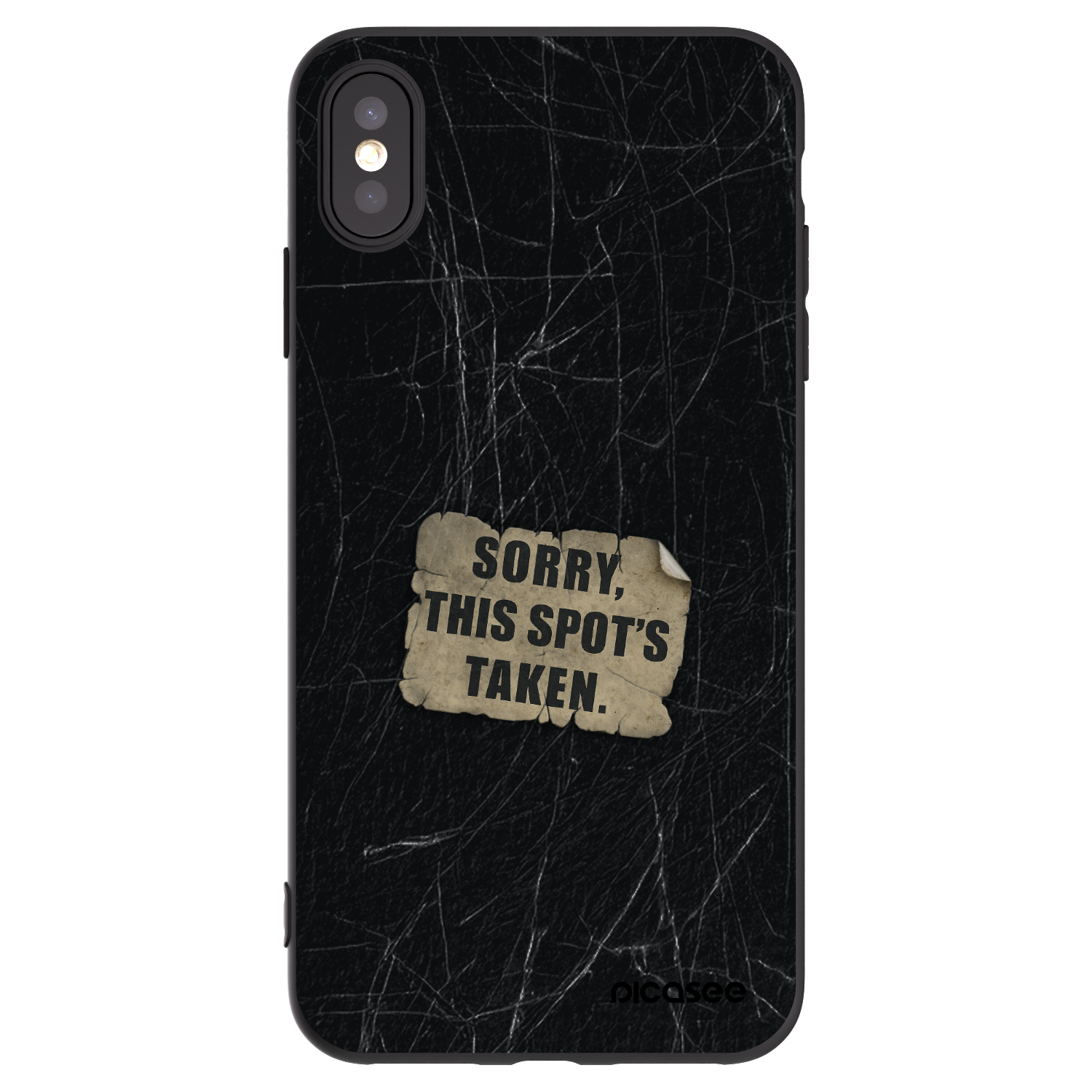 Picasee Μαύρη θήκη σιλικόνης για Apple iPhone XS Max - SORRY