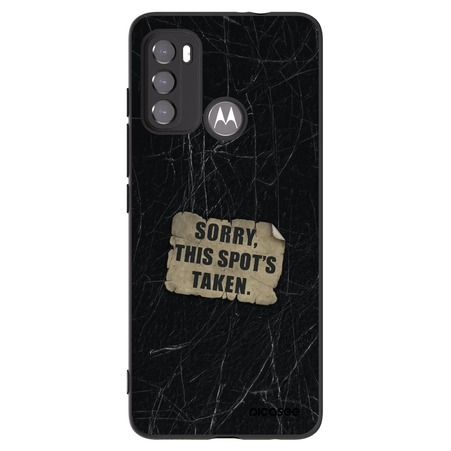 Picasee Μαύρη θήκη σιλικόνης για Motorola Moto G60 - SORRY