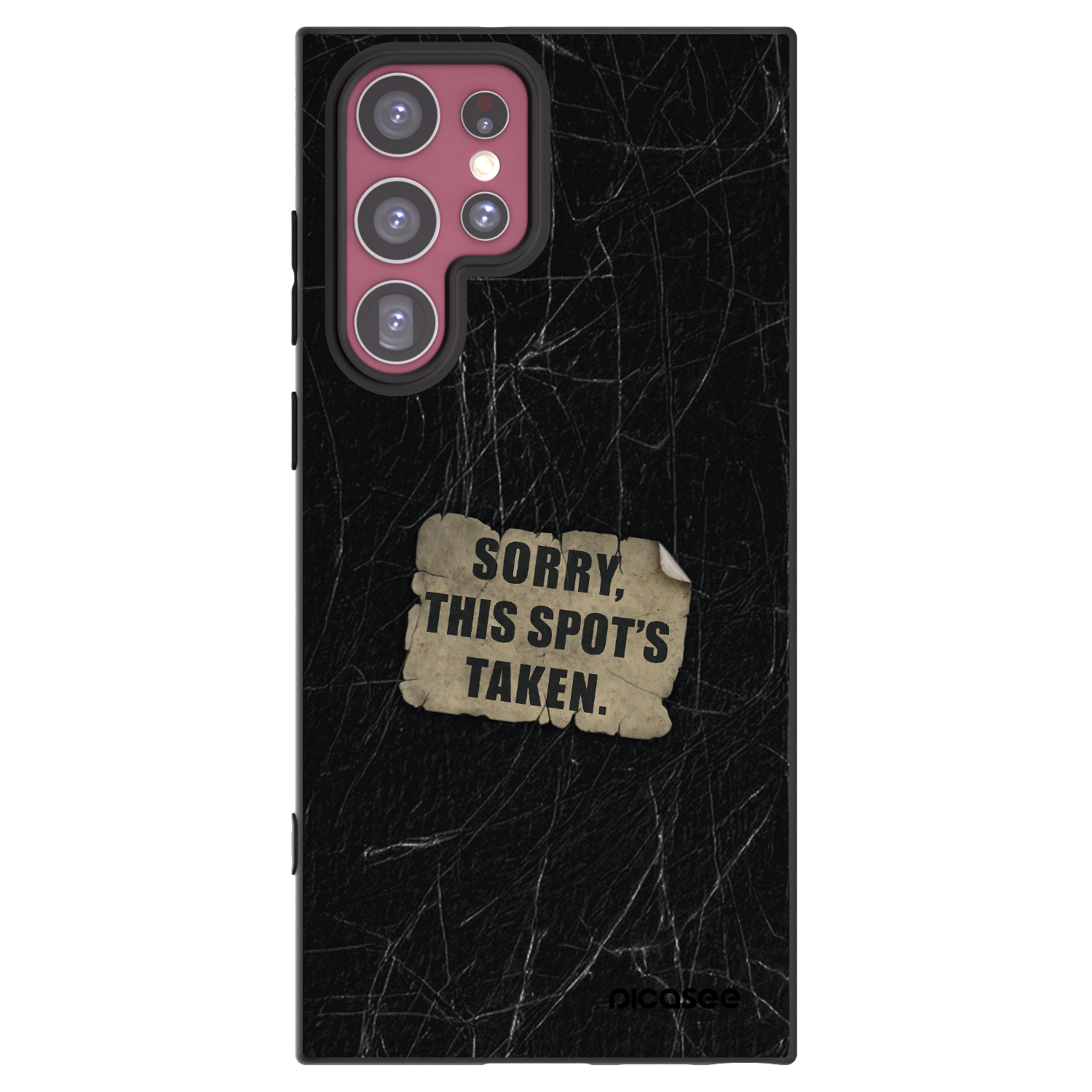 Picasee Μαύρη θήκη σιλικόνης για Samsung Galaxy S22 Ultra 5G - SORRY