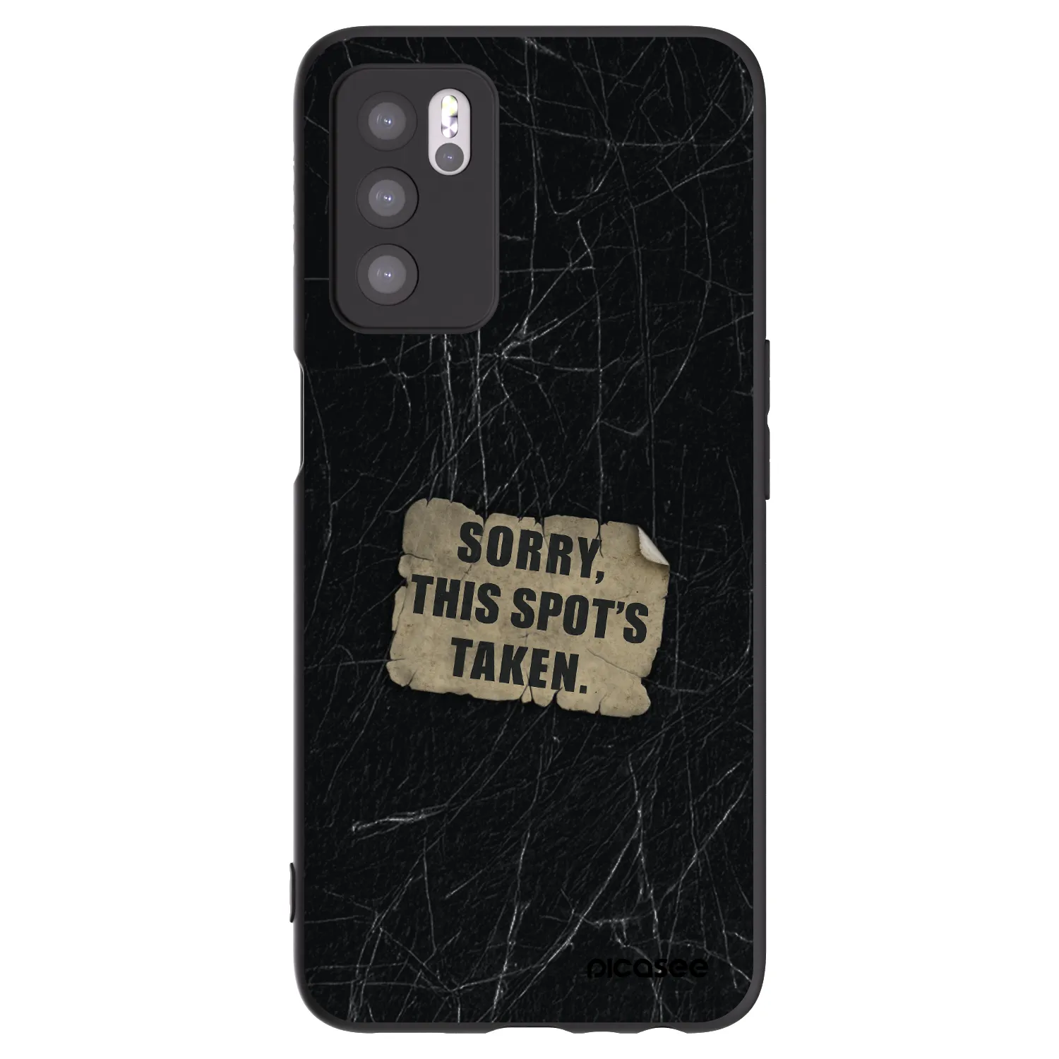 Picasee Μαύρη θήκη σιλικόνης για OPPO A16s - SORRY