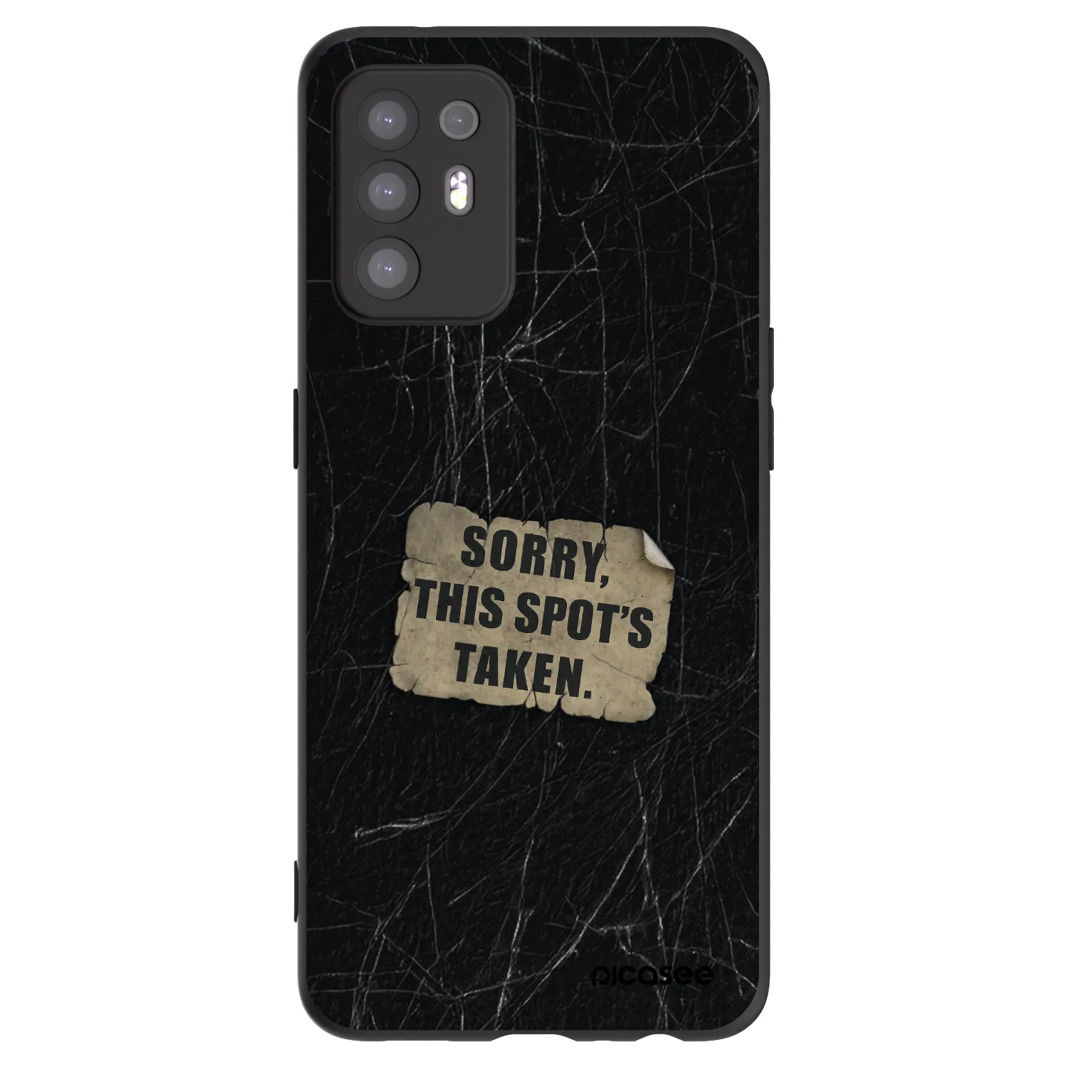 Picasee Μαύρη θήκη σιλικόνης για OPPO A94 5G - SORRY