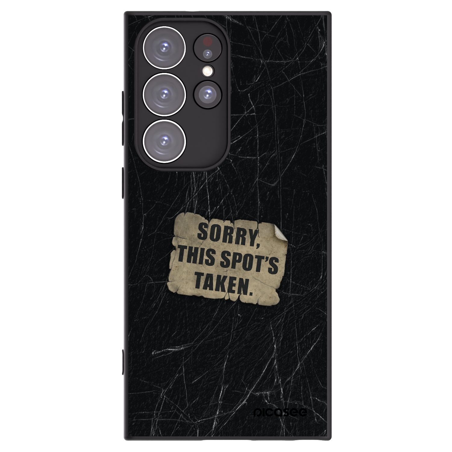 Picasee Μαύρη θήκη σιλικόνης για Samsung Galaxy S23 Ultra 5G - SORRY