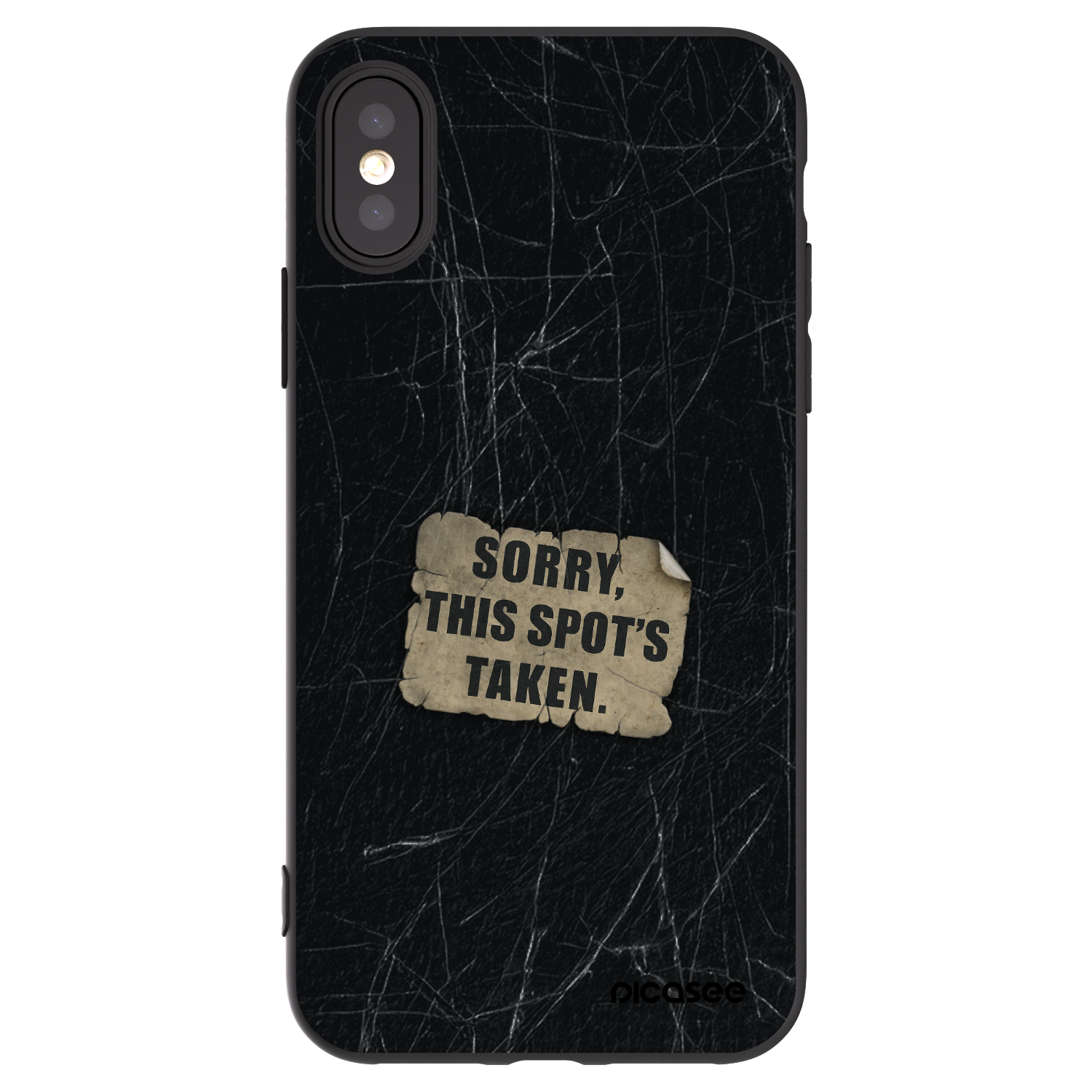 Picasee Μαύρη θήκη σιλικόνης για Apple iPhone X/XS - SORRY