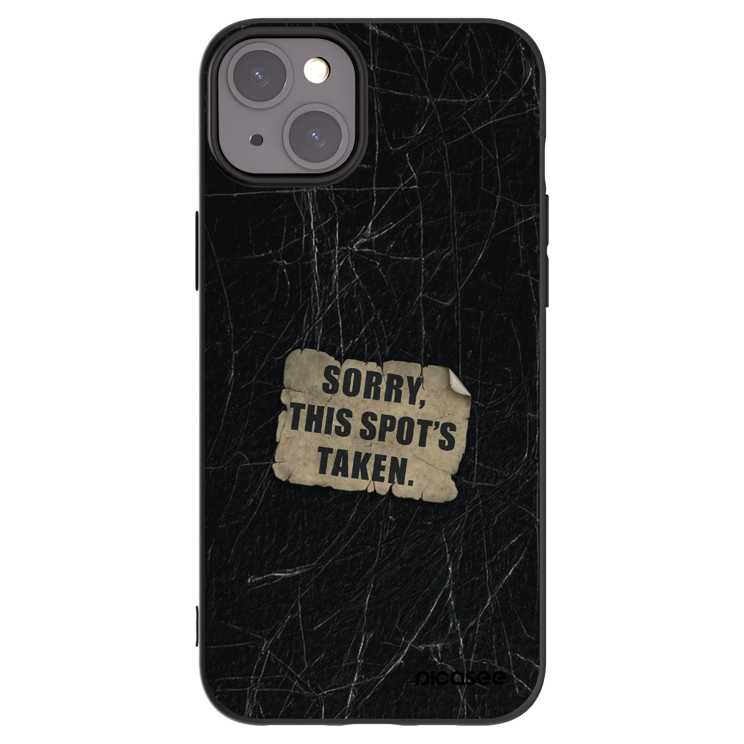 Picasee Μαύρη θήκη σιλικόνης για Apple iPhone 15 Plus - SORRY