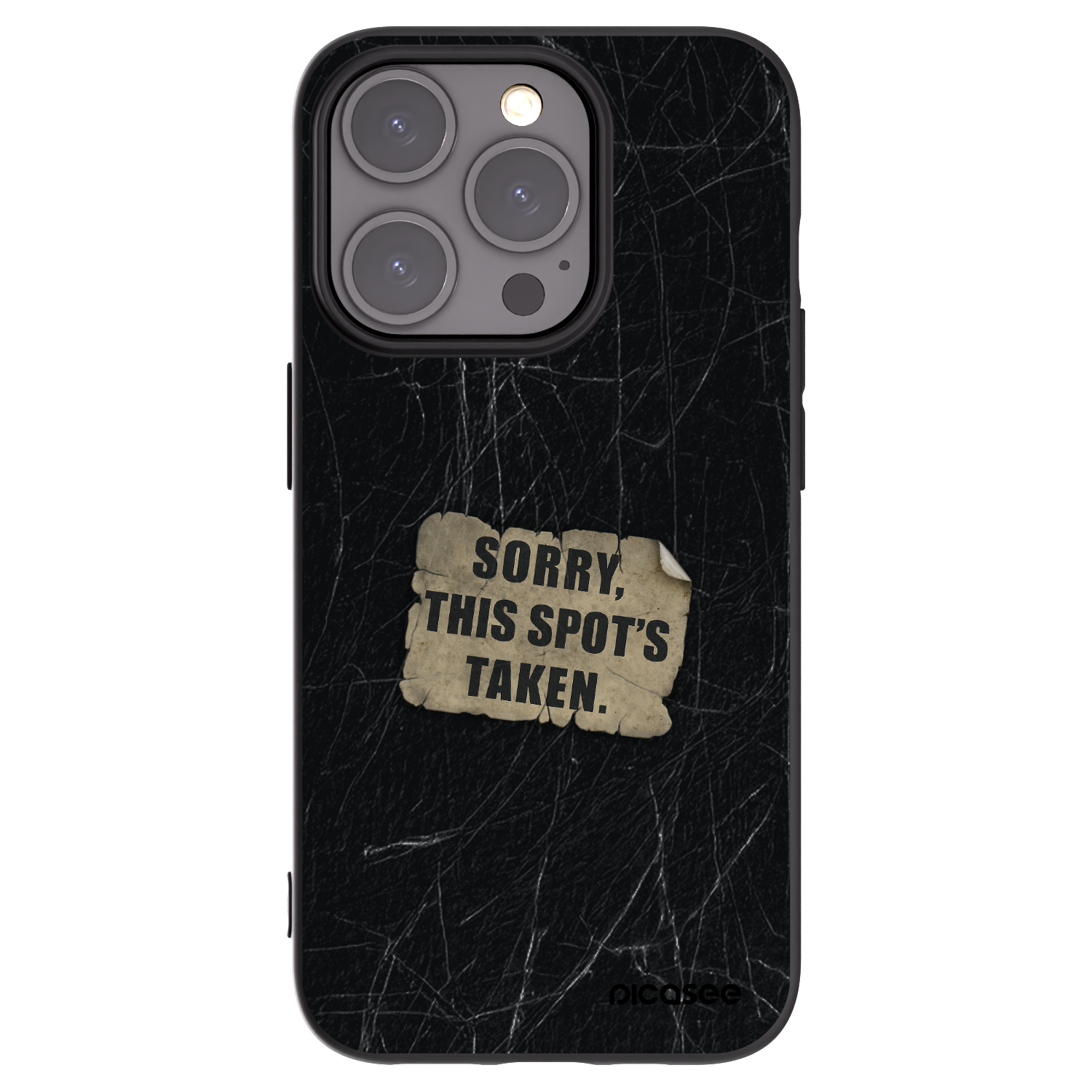 Picasee Μαύρη θήκη σιλικόνης για Apple iPhone 15 Pro - SORRY