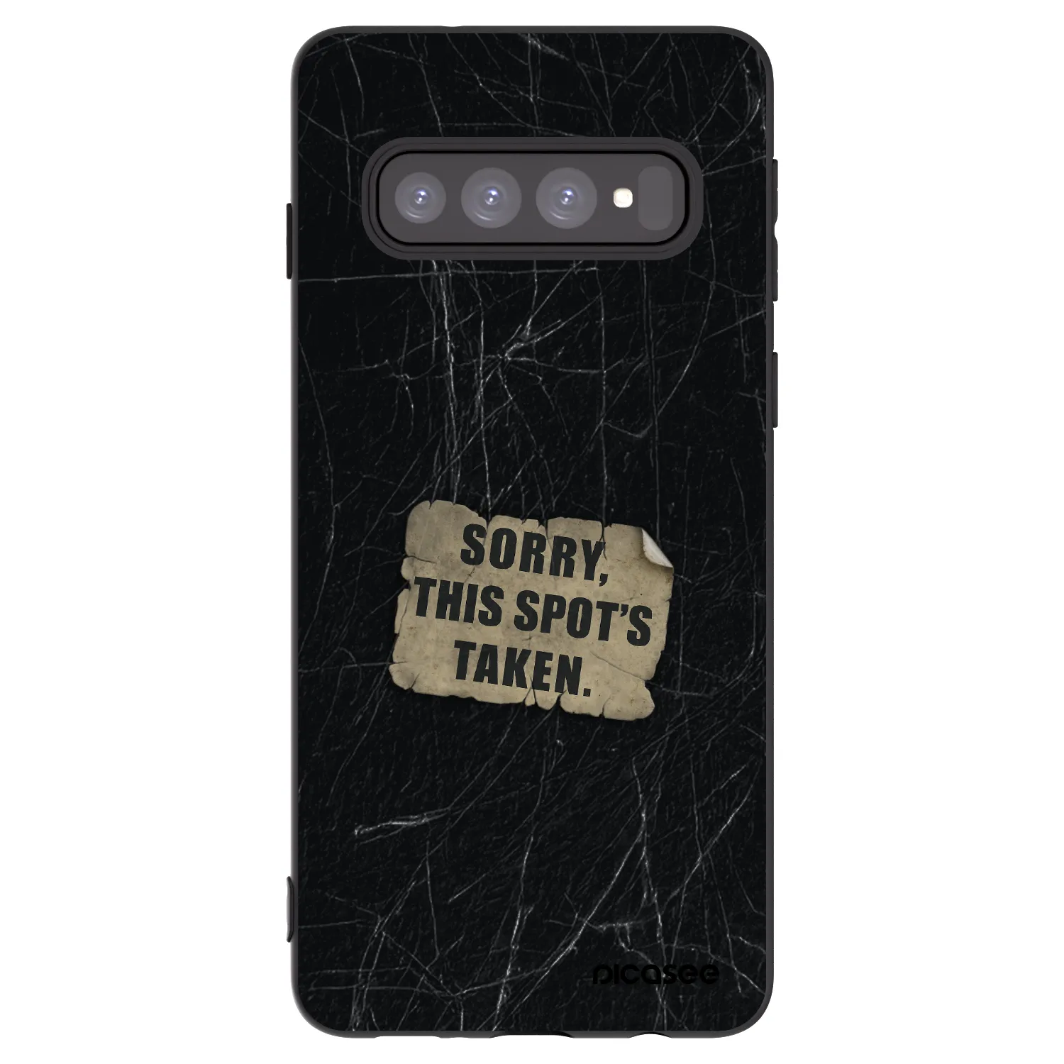 Picasee Μαύρη θήκη σιλικόνης για Samsung Galaxy S10 G973 - SORRY
