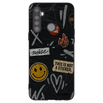 Picasee Μαύρη θήκη σιλικόνης για Realme 5 - STICKERS x TAGS