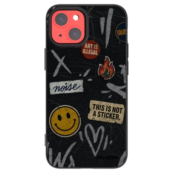 Picasee Μαύρη θήκη σιλικόνης για Apple iPhone 13 mini - STICKERS x TAGS