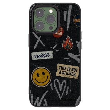 Picasee Μαύρη θήκη σιλικόνης για Apple iPhone 13 Pro - STICKERS x TAGS