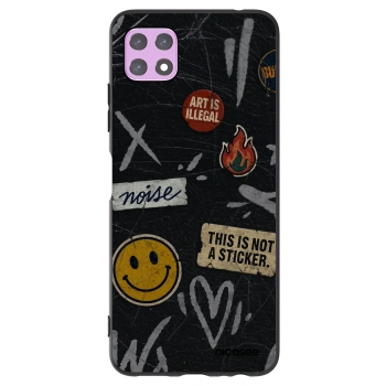 Picasee Μαύρη θήκη σιλικόνης για Samsung Galaxy A22 A226B 5G - STICKERS x TAGS