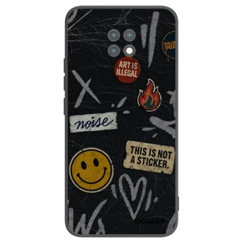 Picasee Μαύρη θήκη σιλικόνης για Xiaomi Redmi Note 9T - STICKERS x TAGS