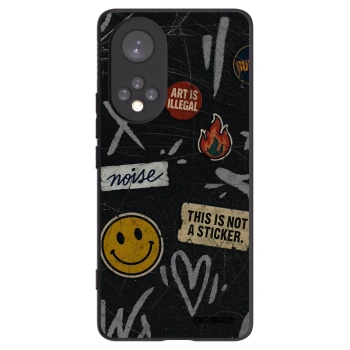 Picasee Μαύρη θήκη σιλικόνης για Huawei Nova 9 - STICKERS x TAGS