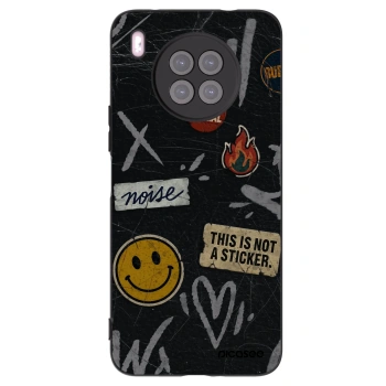 Picasee Μαύρη θήκη σιλικόνης για Huawei Nova 8i - STICKERS x TAGS