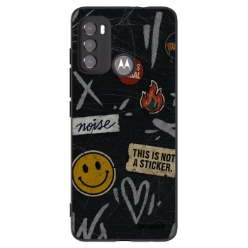 Picasee Μαύρη θήκη σιλικόνης για Motorola Moto G60 - STICKERS x TAGS