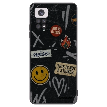 Picasee Μαύρη θήκη σιλικόνης για Xiaomi Redmi Note 11 - STICKERS x TAGS