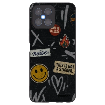 Picasee Μαύρη θήκη σιλικόνης για Honor X8 4G - STICKERS x TAGS
