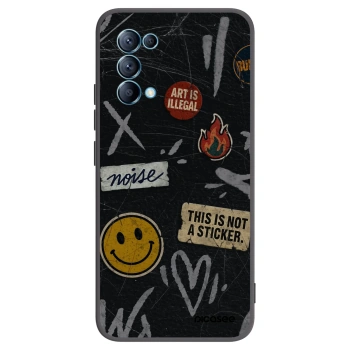 Picasee Μαύρη θήκη σιλικόνης για OPPO Reno 5 5G - STICKERS x TAGS