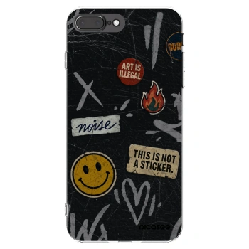 Picasee διαφανής θήκη σιλικόνης Apple iPhone 8 Plus - STICKERS x TAGS