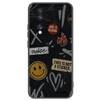Picasee Μαύρη θήκη σιλικόνης για Honor 70 - STICKERS x TAGS