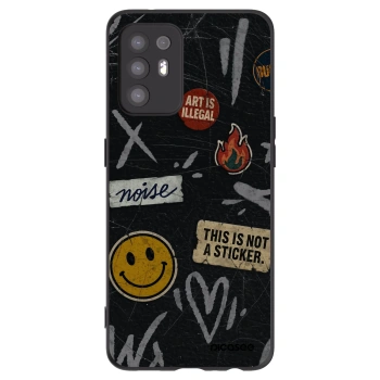 Picasee Μαύρη θήκη σιλικόνης για OPPO A94 5G - STICKERS x TAGS