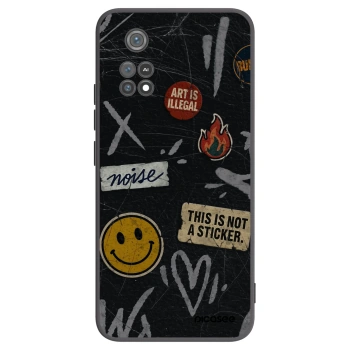 Picasee Μαύρη θήκη σιλικόνης για Xiaomi Poco M4 Pro - STICKERS x TAGS
