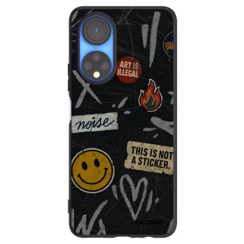 Picasee Μαύρη θήκη σιλικόνης για Honor X7 - STICKERS x TAGS