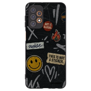 Picasee Μαύρη θήκη σιλικόνης για Samsung Galaxy A23 A236B 5G - STICKERS x TAGS