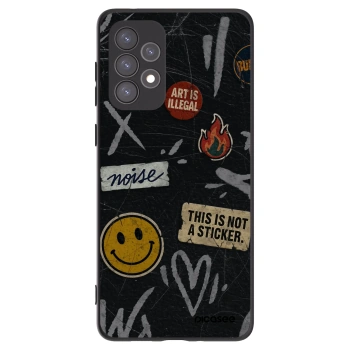 Picasee Μαύρη θήκη σιλικόνης για Samsung Galaxy A73 5G - STICKERS x TAGS