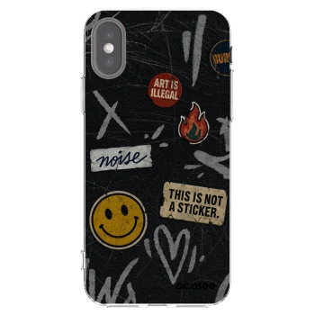Picasee διαφανής θήκη σιλικόνης Apple iPhone X/XS - STICKERS x TAGS