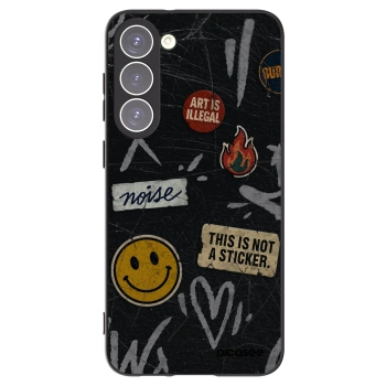 Picasee Μαύρη θήκη σιλικόνης για Samsung Galaxy S23+ 5G - STICKERS x TAGS