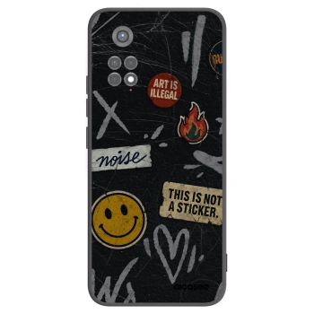 Picasee Μαύρη θήκη σιλικόνης για Xiaomi Redmi Note 11S 5G - STICKERS x TAGS