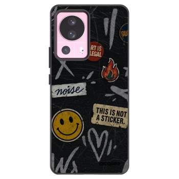 Picasee Μαύρη θήκη σιλικόνης για Xiaomi 13 Lite - STICKERS x TAGS