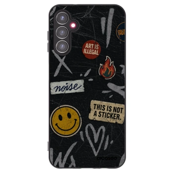 Picasee Μαύρη θήκη σιλικόνης για Samsung Galaxy A14 5G A146P - STICKERS x TAGS
