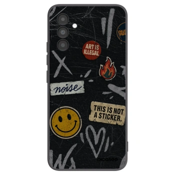 Picasee Μαύρη θήκη σιλικόνης για Samsung Galaxy A04s A047F - STICKERS x TAGS