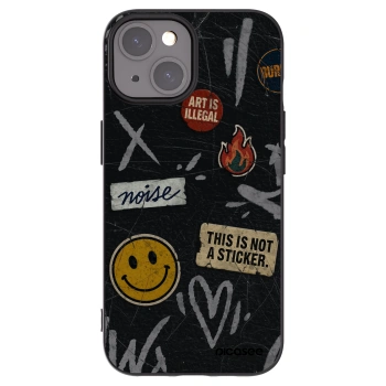 Picasee Μαύρη θήκη σιλικόνης για Apple iPhone 15 - STICKERS x TAGS