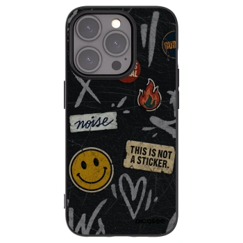 Picasee Μαύρη θήκη σιλικόνης για Apple iPhone 15 Pro - STICKERS x TAGS