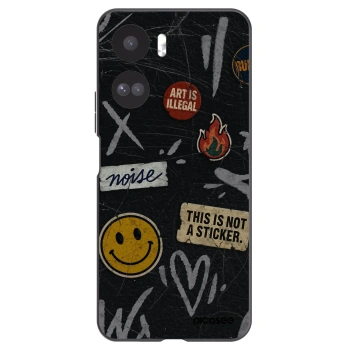 Picasee Μαύρη θήκη σιλικόνης για Honor 90 Lite 5G - STICKERS x TAGS