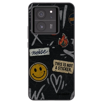 Picasee Μαύρη θήκη σιλικόνης για Xiaomi 13T Pro - STICKERS x TAGS