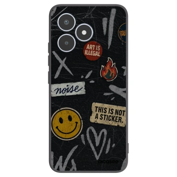 Picasee Μαύρη θήκη σιλικόνης για Realme C53 - STICKERS x TAGS