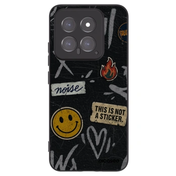 Picasee Μαύρη θήκη σιλικόνης για Xiaomi 14 - STICKERS x TAGS