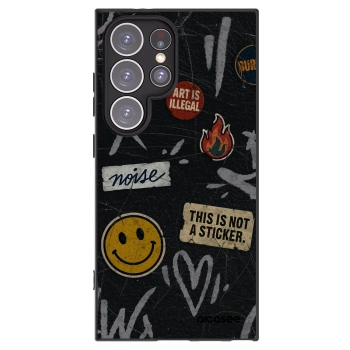 Picasee Μαύρη θήκη σιλικόνης για Samsung Galaxy S24 Ultra S928B 5G - STICKERS x TAGS