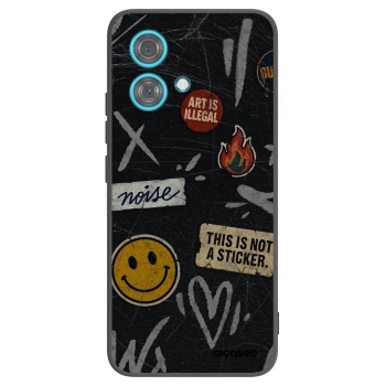 Picasee Μαύρη θήκη σιλικόνης για Motorola Edge 40 Neo - STICKERS x TAGS